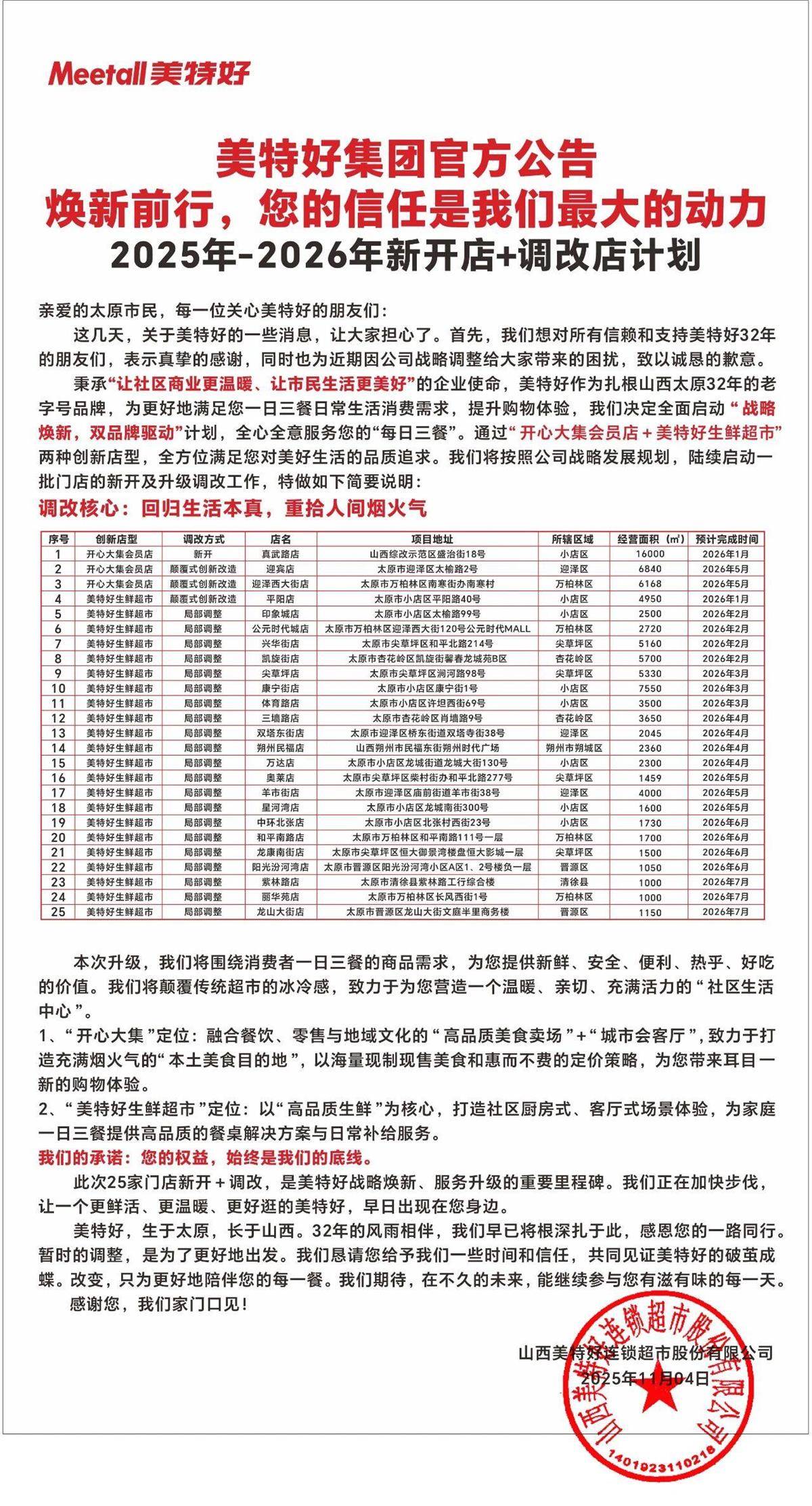 皇冠代理登1_山西零售龙头“美特好”多家门店闭店调改皇冠代理登1,部分门店出现货架大面积空置、购物限流、退卡时间长,相关部门已与企业对接,太原市消协:此次是调改并非彻底停业